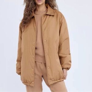 Aritzia Coaches Jacket, Tan, Size L (3), excellent condition
